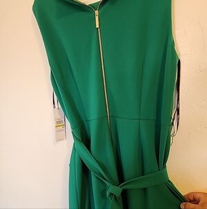Calvin Klein Vibrant Green Backless Dress